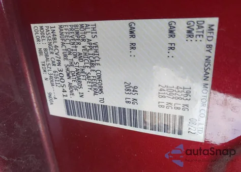 2023 Nissan Altima Sr Fwd z USA, uszkodzony, nr VIN 1N4BL4CV7PN300541